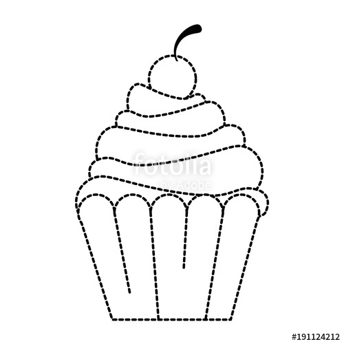 500x500 Delicious And Sweet Cupcake Vector Illustration Design Stock