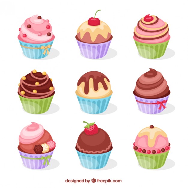 626x626 Colorful Cupcakes Vector Free Download