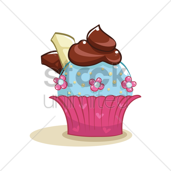 600x600 Free Cupcake Vector Image