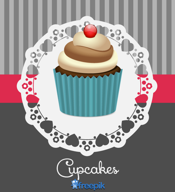 600x660 Retro Cupcake Vector Design 123freevectors