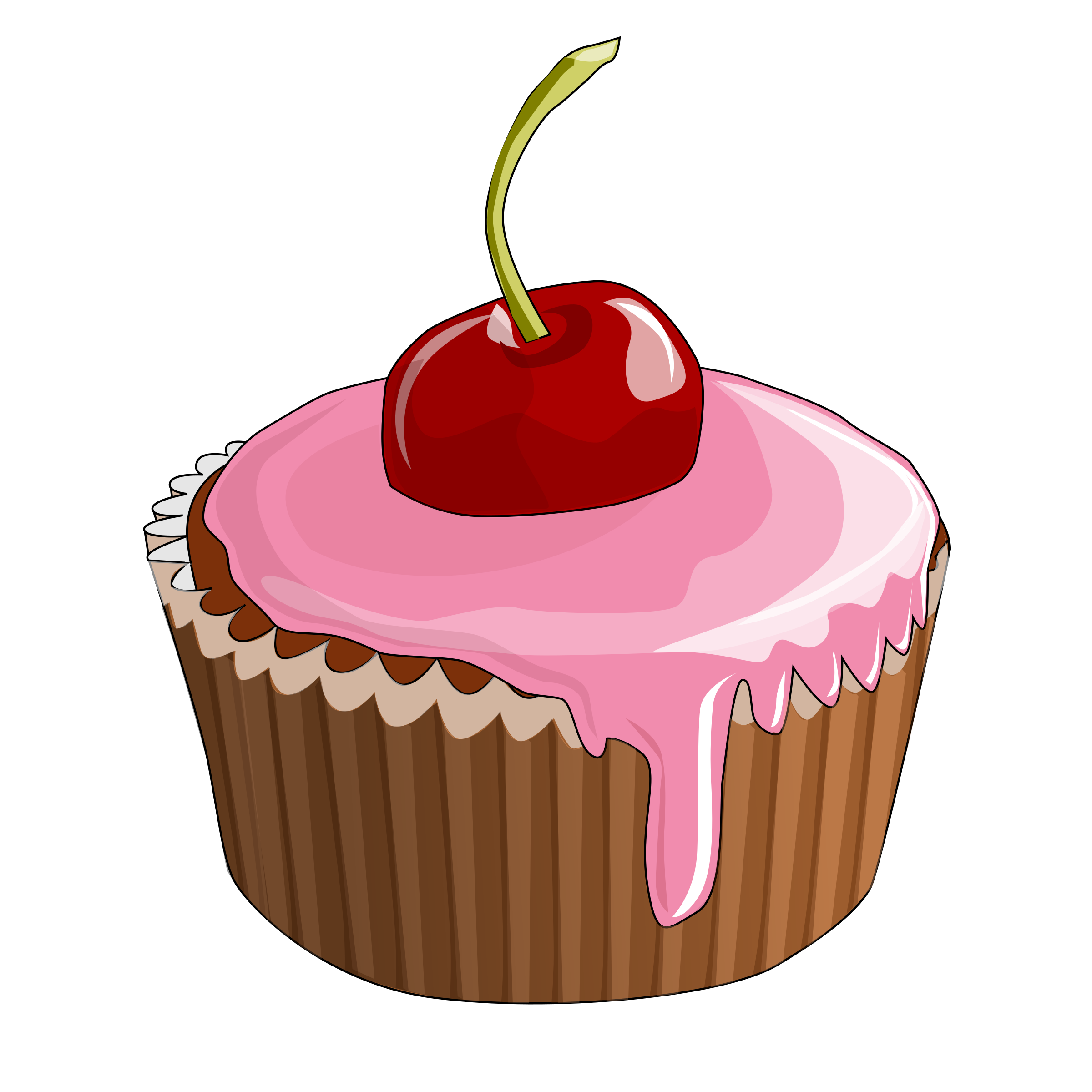 2400x2400 Cherry Cupcake Vector Clipart Image