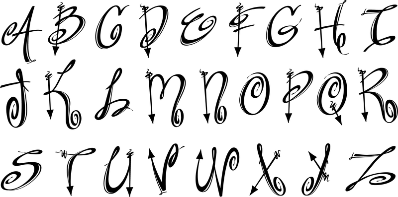 800x397 Cupid Arrows Letter Vectors