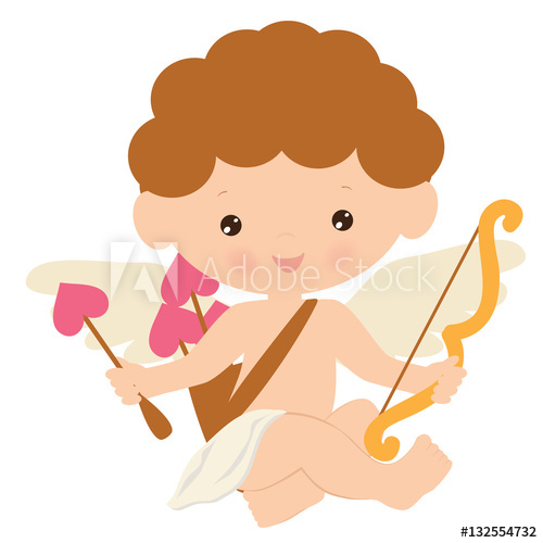 500x500 Cute Cupid Vector Cartoon Illustration