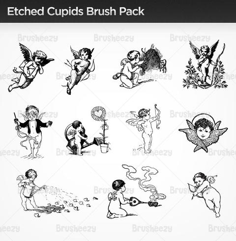 480x490 Etched Cupid Vector Pack