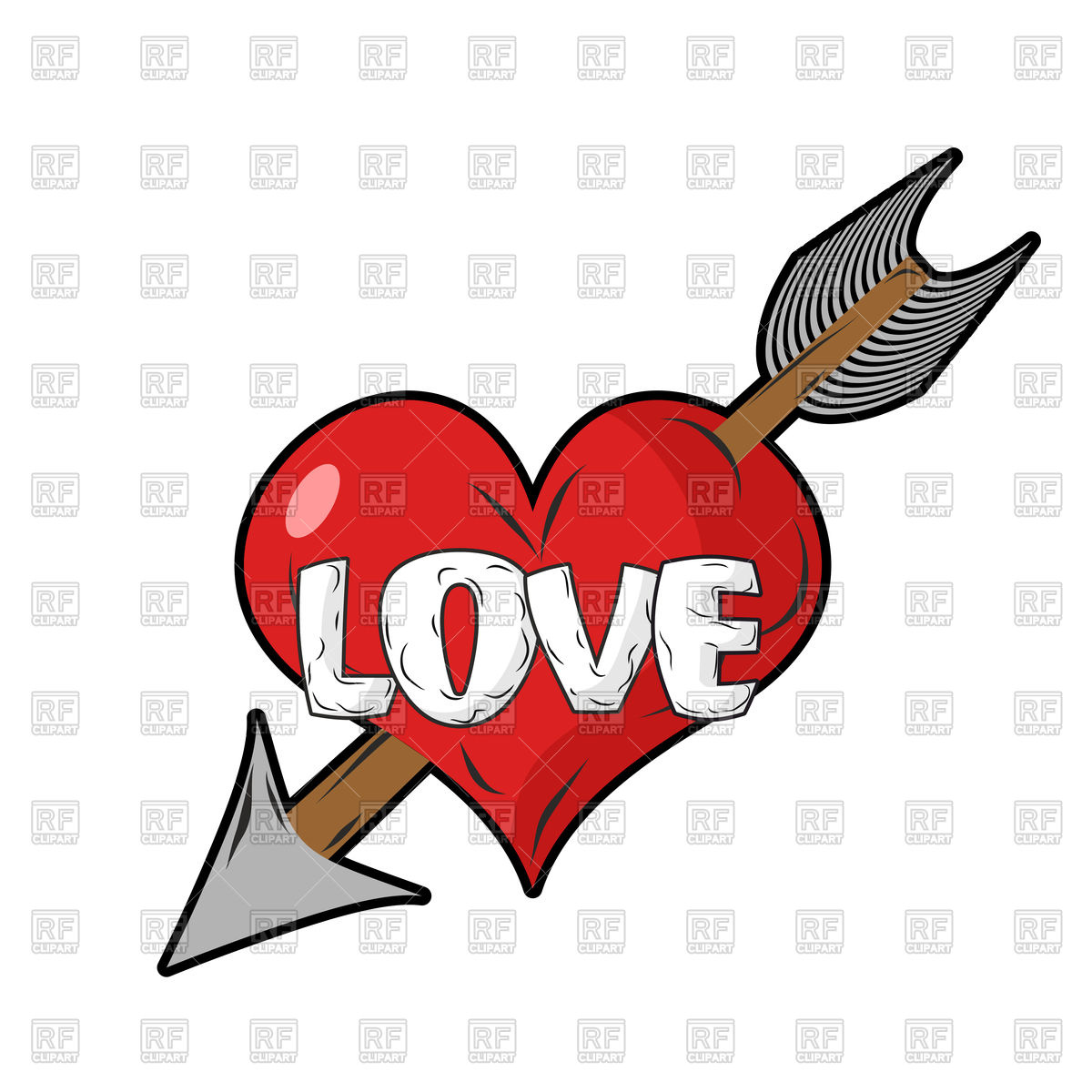 1200x1200 Red Heart And Arrow Of Cupid Vector Image Vector Artwork Of