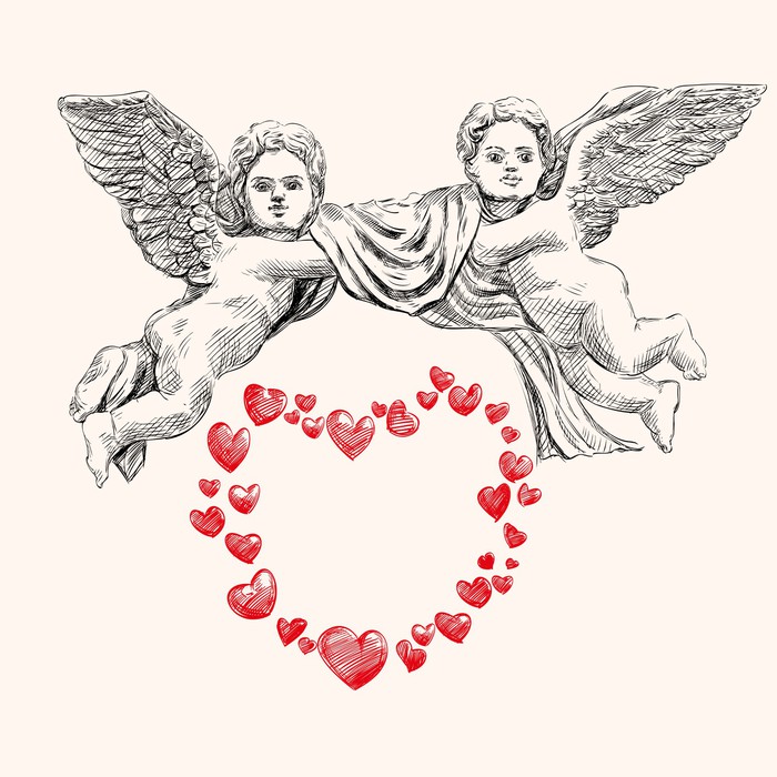 700x700 Angel Or Cupid Vector Llustration Wall Mural We Live