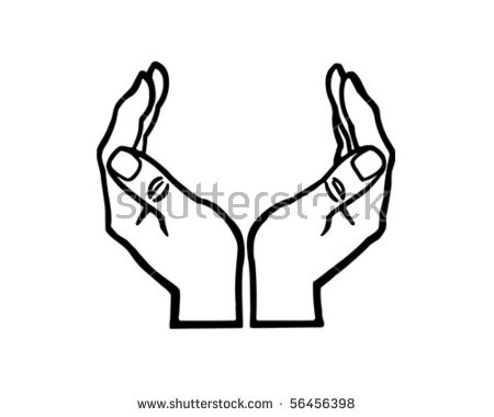 450x380 Stock Vector Cupped Hands Retro Clip Art 56456398