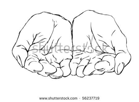 450x332 Collection Of Free Cupped Clipart Sketch. Download On Ubisafe