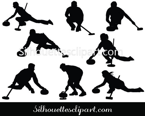 500x400 Curling Silhouette Vector Ikke1 Silhouettes