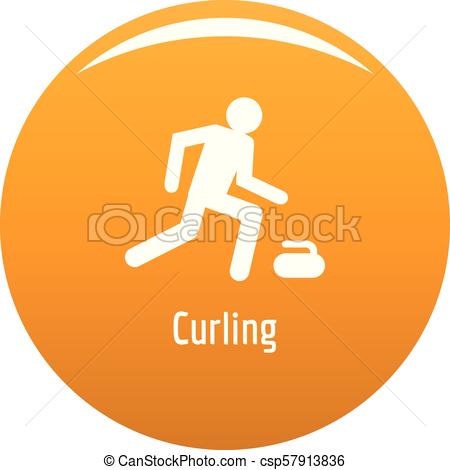 450x470 Curling Icon Vector Orange. Curling Icon. Simple Illustration Of