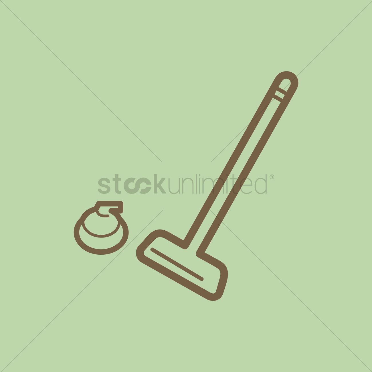 1300x1300 Broom And Stone For Curling Vector Image