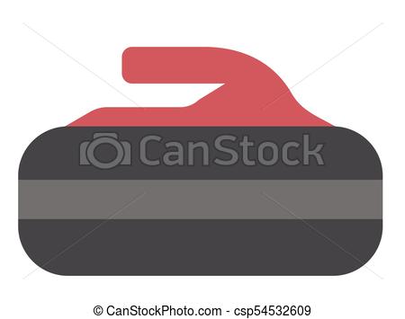 450x355 Stone For Curling Vector Cartoon Illustration. Red Granite Stone