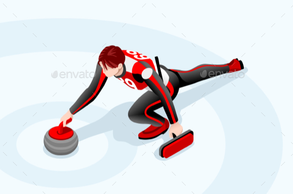 590x392 Curling Rock Winter Sports Vector By Aurielaki Graphicriver