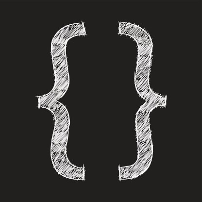 416x416 Curly Braces Sketch Stock Vectors