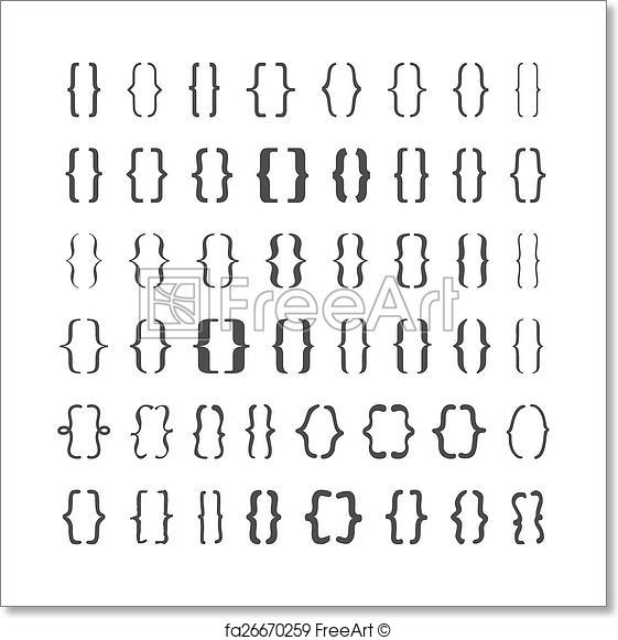 561x581 Free Art Print Of Set Of Vector Braces Or Curly Brackets Icon. Set