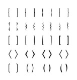 153x160 Multicolored Curly Brackets, Braces Vector Icons Stock Image And