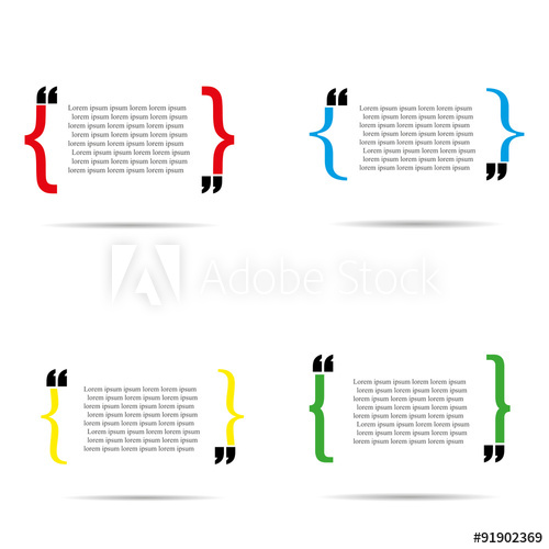 500x500 Quote Blank Curly Bracket Different Variation With Shadow