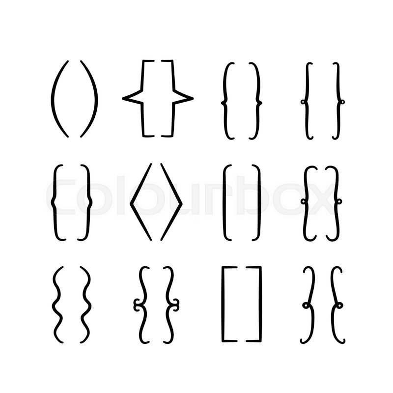 800x800 Set Of Braces Or Curly Brackets Icon. Hand Drawn Elements For Your