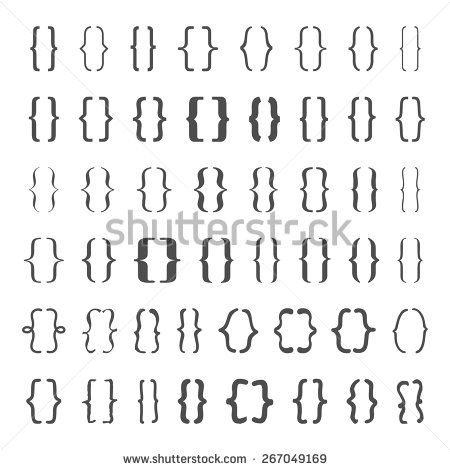 450x470 Set Of Braces Or Curly Brackets Icon. Vector Stationary