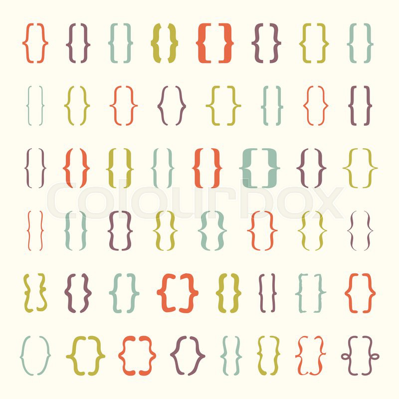 800x800 Set Of Braces Or Curly Brackets Icon. Vector Illustrator Stock