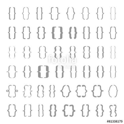 500x500 Set Of Vector Braces Or Curly Brackets Icon Stock Image And