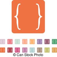 195x194 The Curly Bracket Icon. Quote Symbol. Flat Vector Illustration