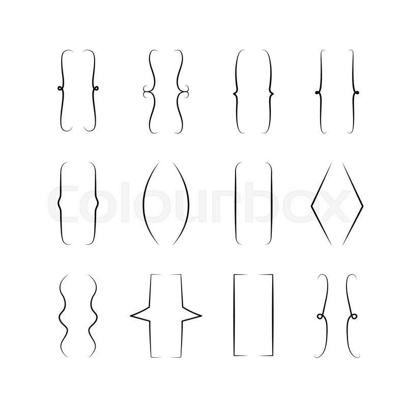 800x800 Vector Braces Signs, Curly Brackets Symbols Set. Hand Drawn Simple