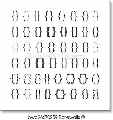 362x382 Art Print Of Set Of Vector Braces Or Curly Brackets Icon