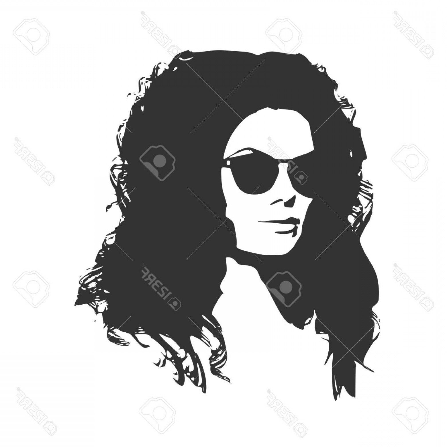 1560x1560 Photostock Vector Portrait Of Beautiful Woman In Black Sunglasses