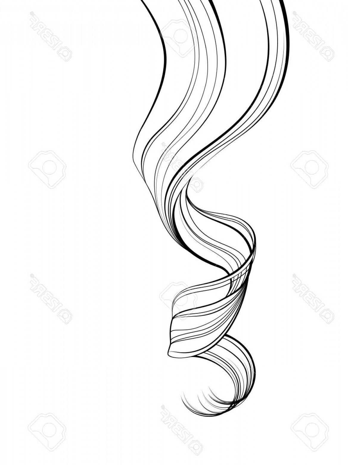 1168x1560 Photostock Vector Sketch Graphic Women S Beautiful Curly Hair