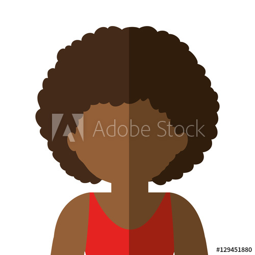 500x500 Half Body Woman Brunette In Gradient With Curly Hair Vector