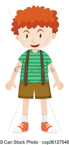 225x470 Boy With Curly Hair Illustration.