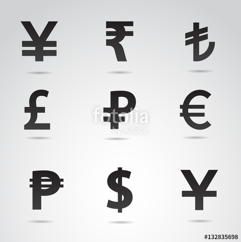 498x500 Currency Symbols Vector Icon Set. Stock Image And Royalty Free