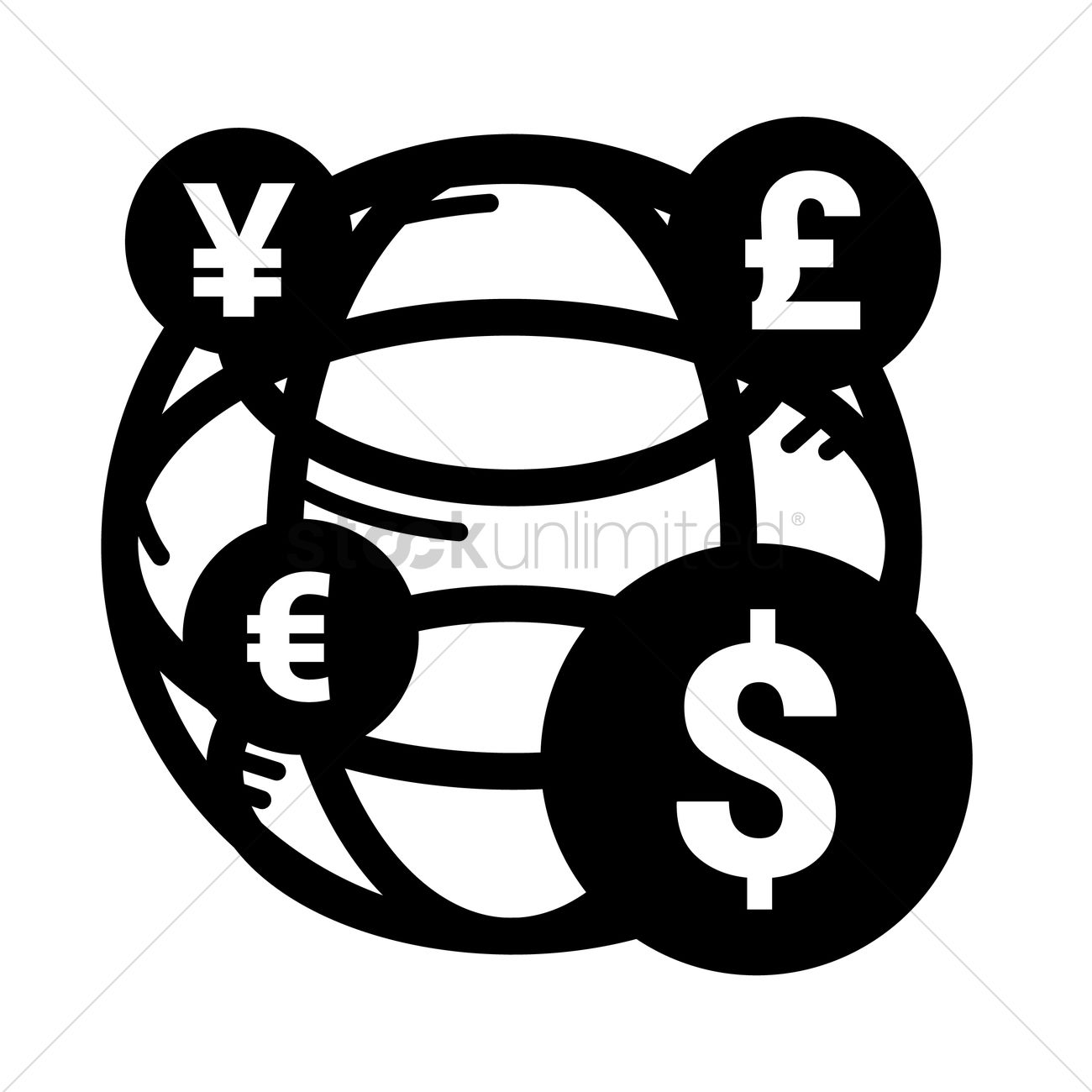 1300x1300 Global Currency Symbols Vector Image