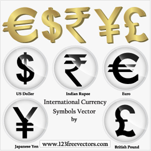 300x300 International Currency Symbols Vector Free Vectors Ui Download