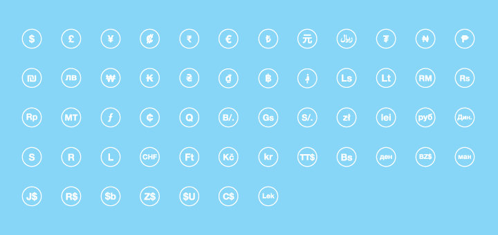 720x340 Currency Symbols