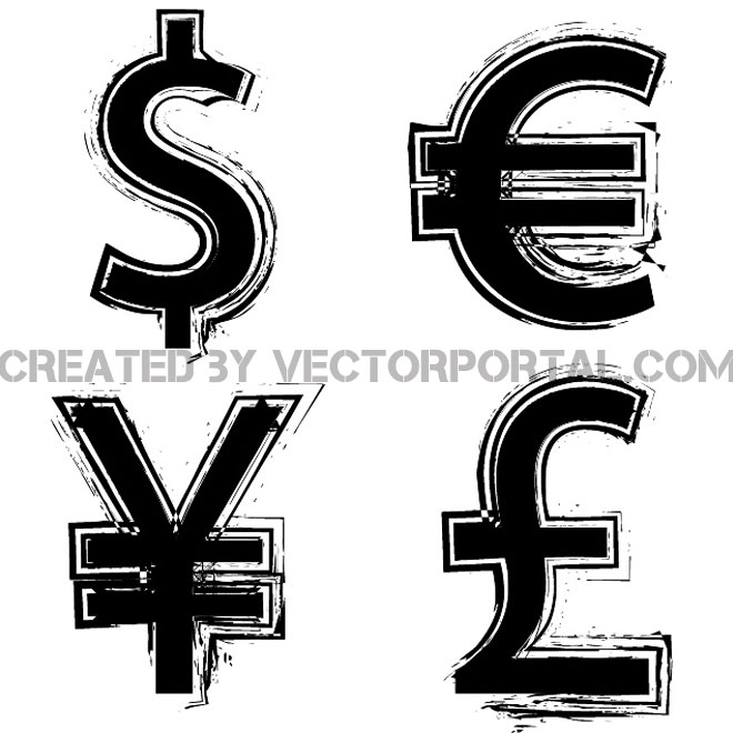 660x660 Currency Symbols Free Vector 123freevectors