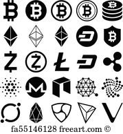 179x194 Free Art Print Of Cryptocurrency Vector Icons. Different