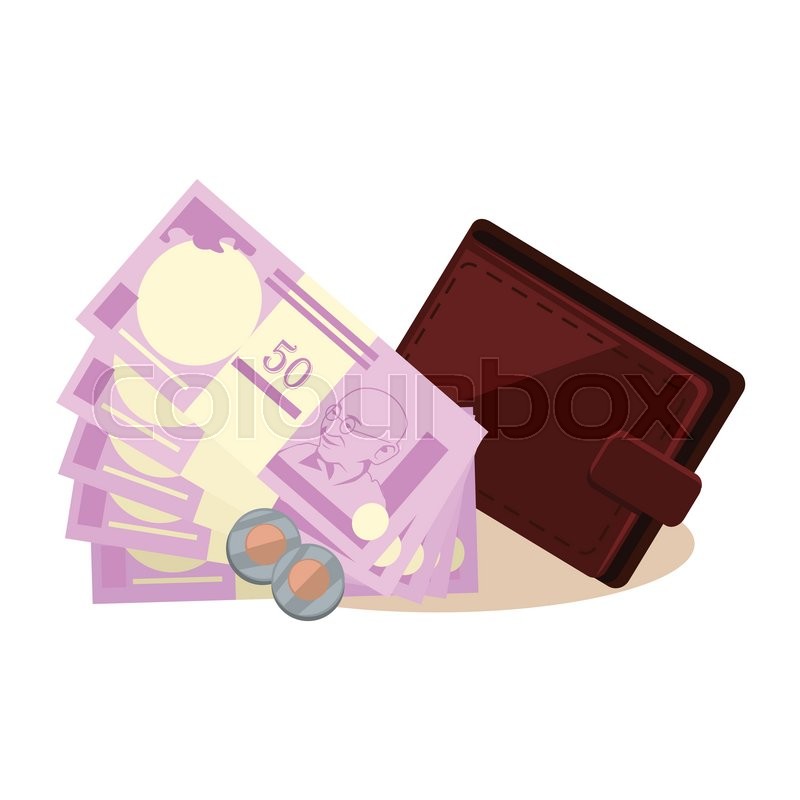 800x800 Indian Currency Vector Concept. Rupees And Coins Vector. Leather