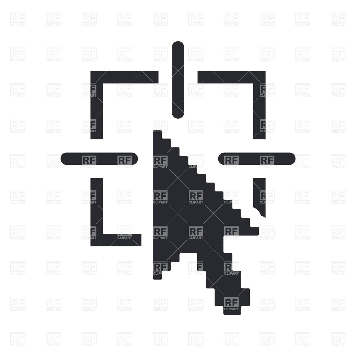 1200x1200 Arrow Cursor Hitting Target Icon Vector Image Vector Artwork Of