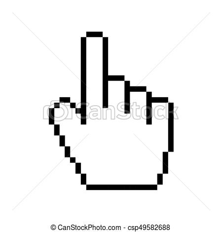 450x470 Vector Modern Hand Cursor Icon On White Background. Vector Modern