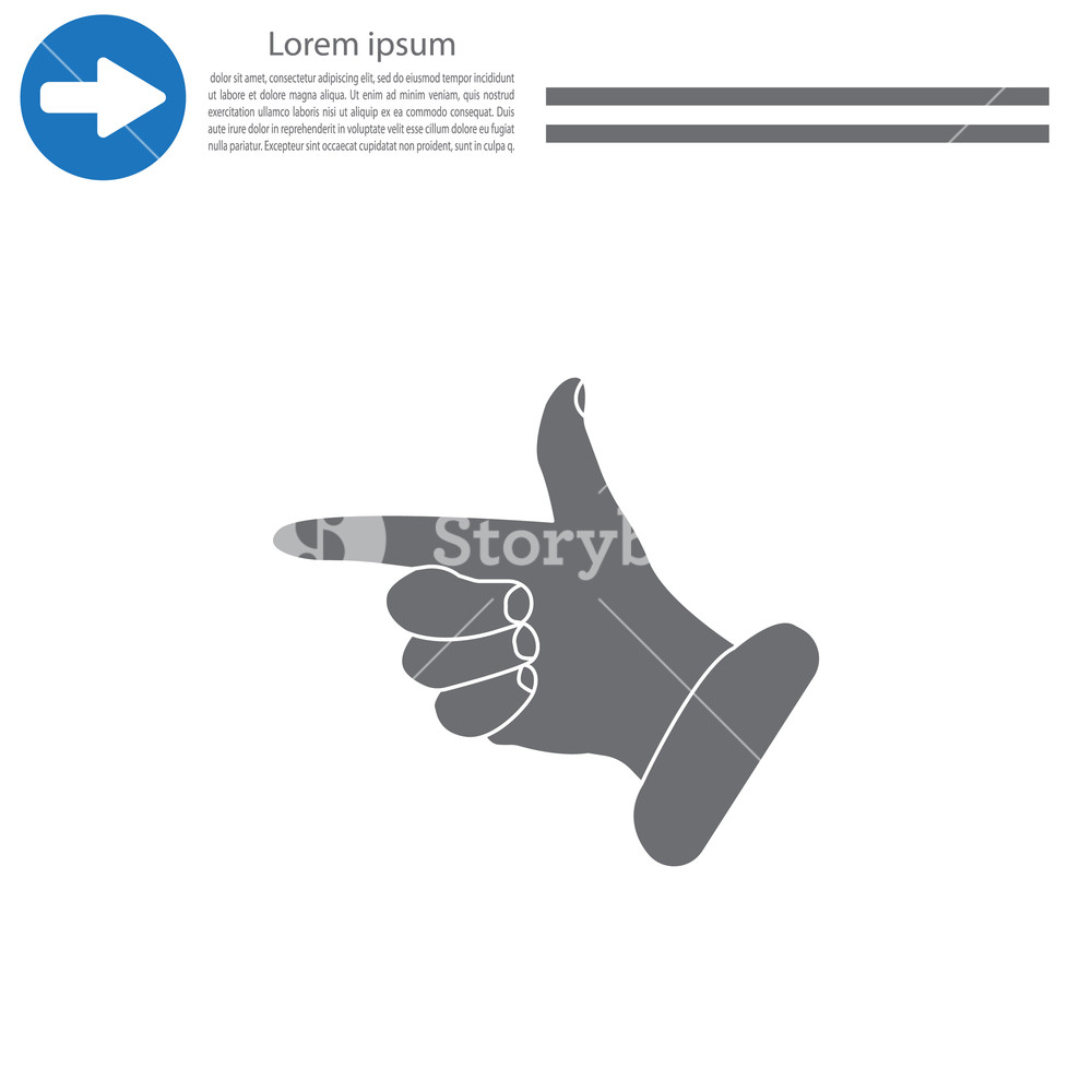 1000x1000 Hand Cursor Icon. Vector Royalty Free Stock Image