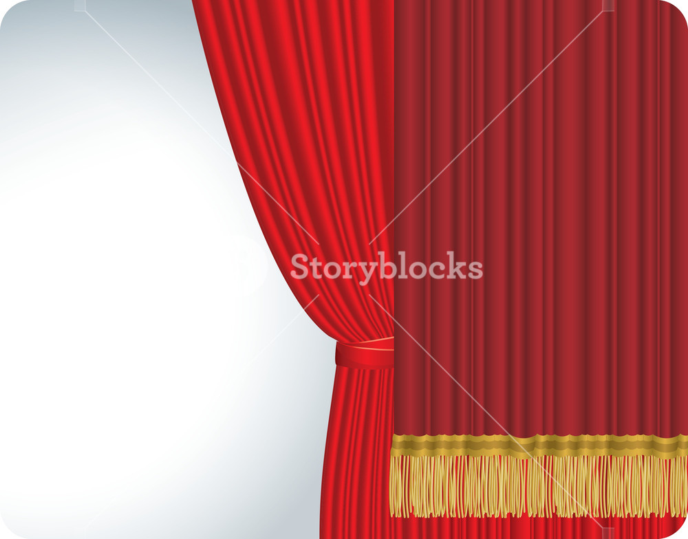 1000x784 Red Stage Curtain. Vector. Royalty Free Stock Image