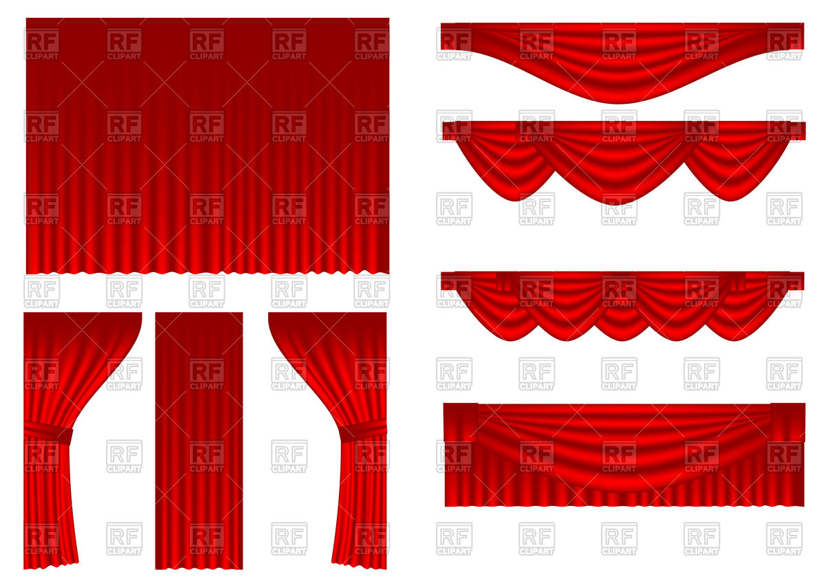 1200x851 Set Of Curtains Vector Image Vector Artwork Of Objects Arkela