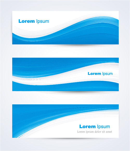 500x579 Blue Curves Abstract Banners Vector 02 Free Download
