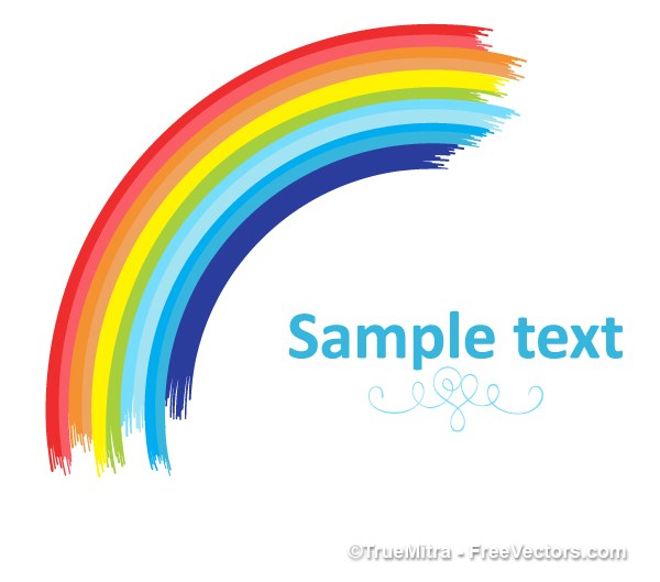 600x529 Download Free Curved Rainbow Banner Vector Illustration