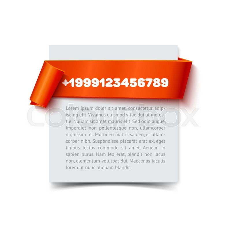 800x800 Paper Card With Curved Red Gift Ribbon Isolated On White