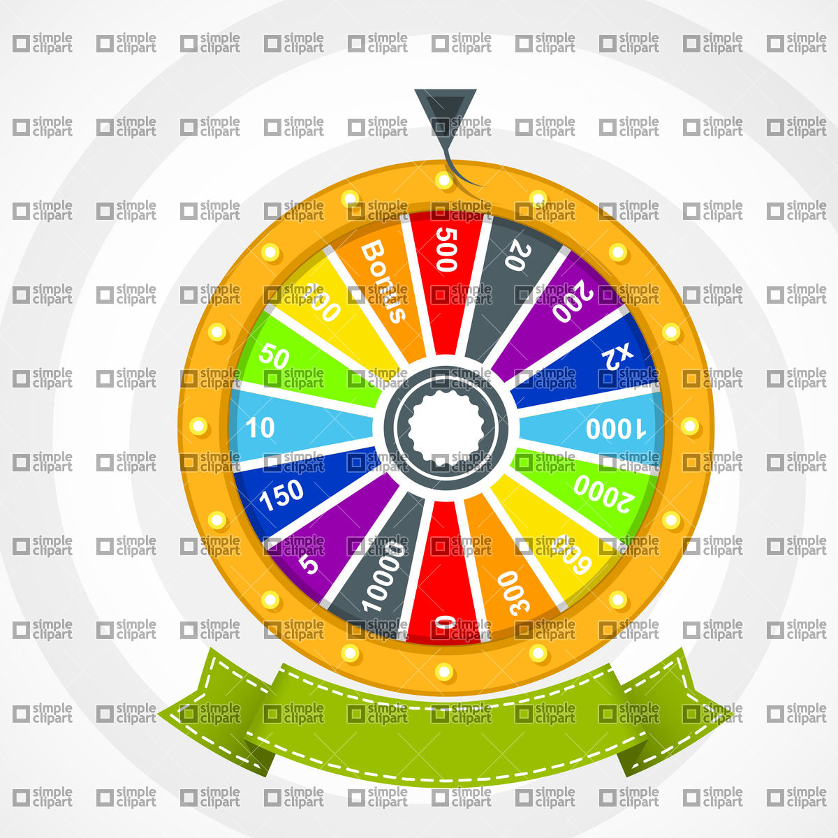1200x1200 Poster With Wheel Of Fortune With Curved Banner Vector Image
