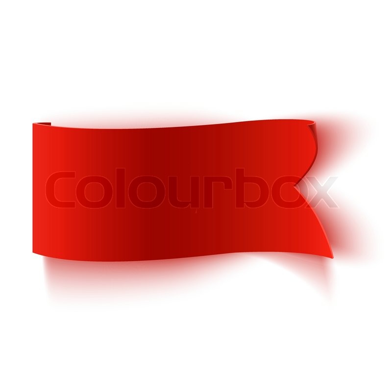 800x771 Realistic Detailed Curved Red Paper Banner, Ribbon Isolated On