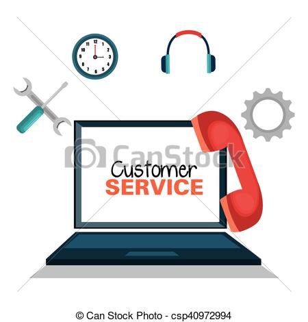 450x470 Customer Service Online Icon Vector Illustration Design.